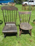 Two early primitive rocking chairs