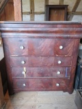 Early veneer dresser, five drawer