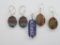 Two pari of lovely stone earrings and iridescent glass pendant