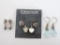Four pair of pierced earrings, sterling and 925 marked