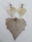Siver tone, dipped leaf pendant and earrings, attributed to Birch leaf