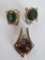Earring and Loren pendant, semi precious stones attribution
