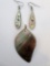 Abalone leaf shape pendant and drop earrings