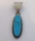 Turquoise pendant, sterling, 2