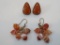 Two pair of stone earrings, one Jay King and one agate beads