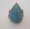 925 pear shape stone ring, size 8