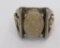 Size 11 ring marked 925 with 14K design on sides, drusy