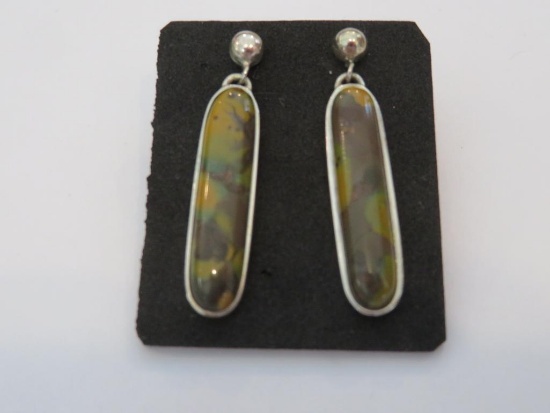 Jaspar style earrings, drop 1 1/4"