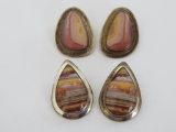 Lovely sunrise colored stone earrings, 1 1/4