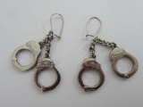 Love Cuffs, handcuff earrings, 1 1/4