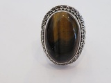 Designer 925 stone ring, about size 9
