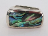 Modernistic design abalone ring, CFJ, 925, size 8