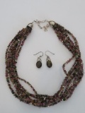 Multi strand Jay King necklace and stone earrings