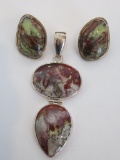 Charles Albert stone pendant and earrings by Jay King, 925