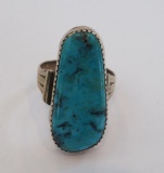 Size 10 turquoise ring, unmarked setting