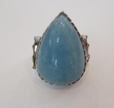 925 pear shape stone ring, size 8