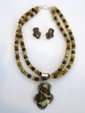 DTR Jay King beaded necklace, pendant and earring set