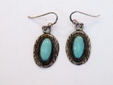 Sterling and turquoise earrings, 1