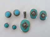 Assorted earrings and pendant,