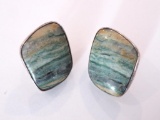 Designer AB stone earrings, sterling, 1