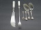 Sterling napkin rings, salt spoons and collared MOP serving pieces