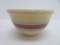 Blue and pink banded advertising bowl, Reetz Meats 1959 Neshkoro, Wis, 5