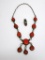 Carnelian styled necklace with coral and turquoise ring