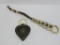 Vintage rein spreader separator and heart shape collar decoration, celluloid
