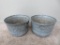 Two galvanized bushel baskets, 17