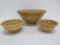 Yelloware stoneware bowls with white stripes