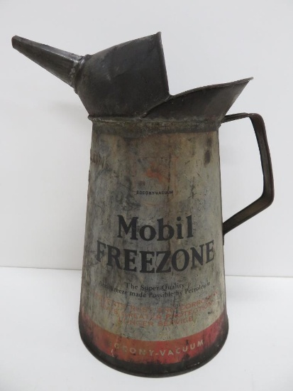One Gallon Mobil Freezone oil can, 12", Socony Vacuum