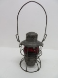 Adlake Kero Railroad lantern, ruby globe, frame marked Cut. Co