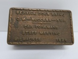 1928 Chicago Milwaukee and St Paul Railroad Foreman bronze stamp holder