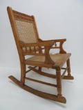 Caned seat and back childs rocker