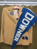 1948 Downer College blazer and pennant, Milwaukee