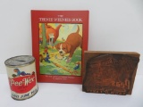 Oconomowoc Canning Company, can bank, print block and Teenie Weenies Book