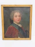 Period oil on canvas portrait, framed, French Gentleman, c 1780