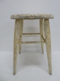 Painted stool, distressed, 16