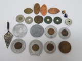 Vintage tokens and pins