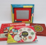 Three vintage games, Hoot-Nanny, Etch A Sketch and Spirograph