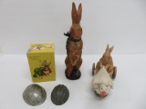 Vintage inspired Easter decorations and vintage Fanny Farmer box and metal molds
