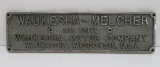 Waukesha-Melcher Air Unit Waukesha Motors metal plaque