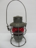 Adams & Westlake Adlake #25 Railroad lantern, marked ruby shade