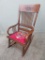 Lovely Federal Rocking Chair with needlepoint E Pluribus Unum Eagle