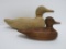 Two vintage wooden duck decoys, 8