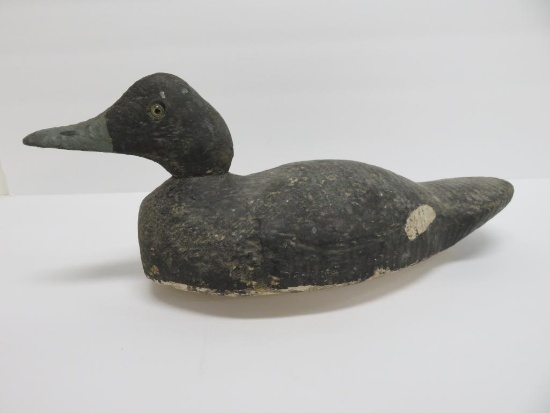 Vintage Wooden Duck Decoy, 14", glass eyes