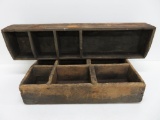 Two wooden compartment display box sorters