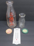 Stoughton Milk bottle and thermometer
