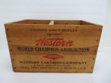 Wooden Western Ammunition box, nice color and graphics, 15