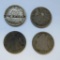 Four Seated Liberty Silver Dimes, 1843, 1854, 1877, 1891